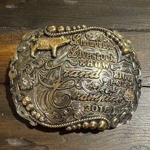 Livingston Livestock Show Grand Champion Belt Buckle - Gold & Silver